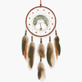Attrape-rêves mural 30 x 75 cm en corde marron vert avec plumes décoratives