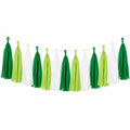 Guirlande à pampilles 300 cm x 35 cm en papier vert blanc décoration de fête