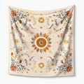 Tapisserie murale 150 x 130 cm en polyester beige à motifs floraux pour décoration bohème